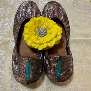 Tieks by Gabrielli Size 5 Wild Copper Includes yellow flower decoration